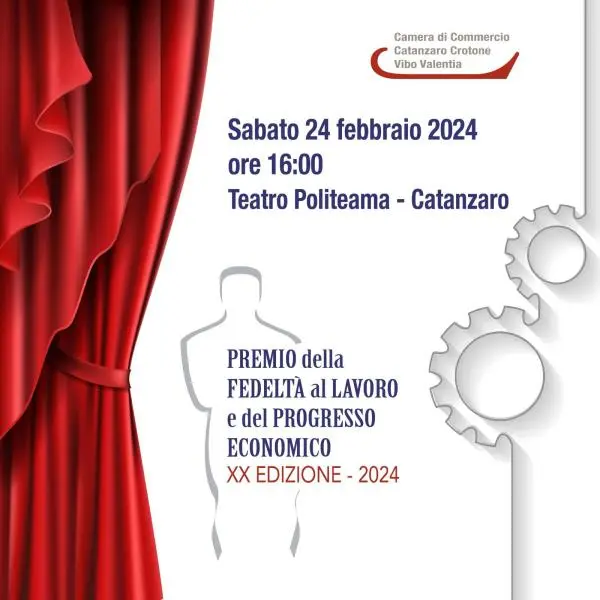 images Fedeltà al lavoro e al progresso economico, sabato 24 febbraio la cerimonia di premiazione a Catanzaro