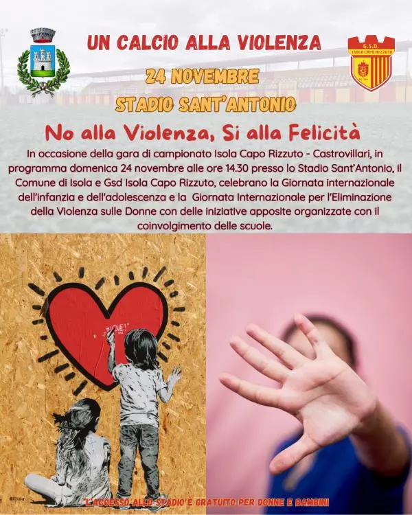 "Un Calcio alla Violenza": ad Isola Capo Rizzuto squadra e Comune insieme per sensibilizzare