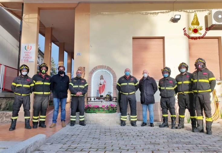 images Taverna. Inaugurazione del monumento di Santa Barbara, patrona dei Vigili del Fuoco