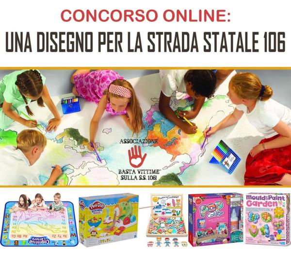 Coronavirus. Un disegno per la Strada statale 106: l'iniziativa dell'associazione "Basta vittime" dedicata ai bimbi