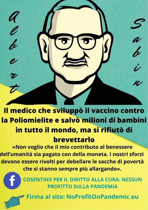 images Cosenza. Vaccini, domani il primo "Sabin day" per la moratoria sui brevetti