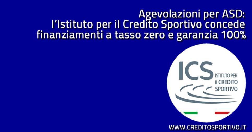 Credito Sportivo: da oggi l’accesso al mutuo liquidità per associazioni e società dilettantistiche
