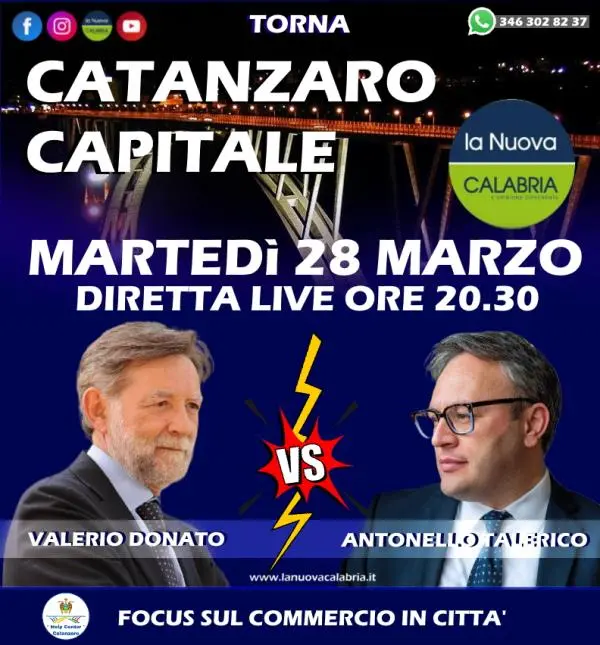 images Catanzaro Capitale, confronto Donato-Talerico: stasera la diretta alle 20.30