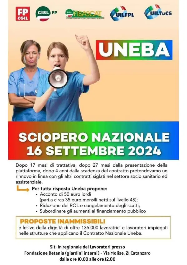 A Catanzaro lunedì il sit in dei lavoratori del sistemo socio-sanitario ed educativo