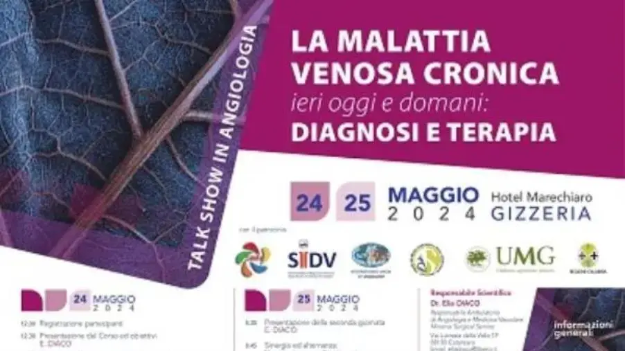 La malattia venosa cronica: diagnosi e terapia nel convegno del 24 e 25 maggio a Gizzeria