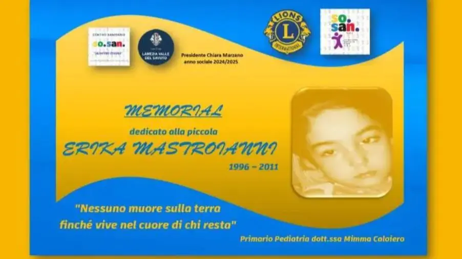 images Lamezia, 'Memorial dedicato alla piccola Erika Mastroianni': iniziativa nel reparto di Pediatria  