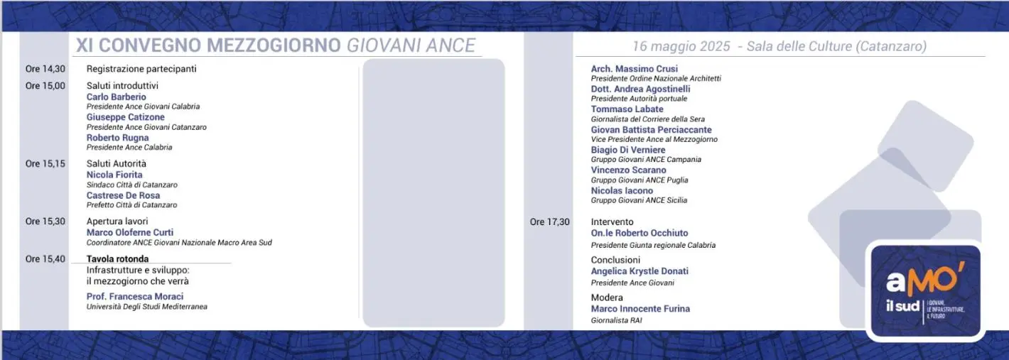 Il Mezzogiorno, le infrastrutture, il futuro al centro dell’XI Convegno dei Giovani ANCE a Catanzaro