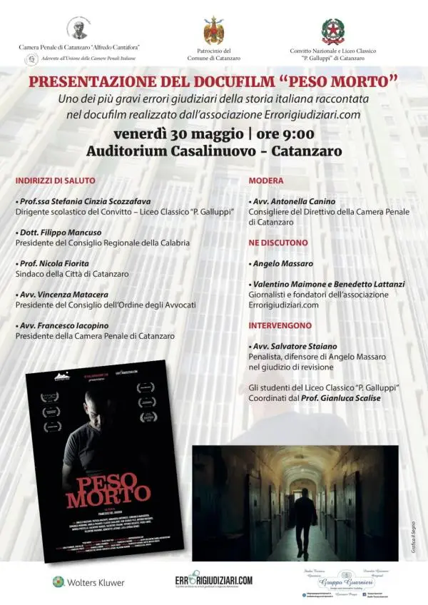 Catanzaro, al "Casalinuovo" la vicenda umana e giudiziaria di Angelo Massaro