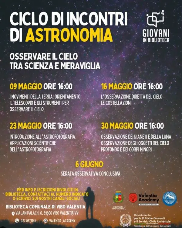 Vibo Valentia, partito il ciclo di incontri di astronomia “Osservare il cielo tra scienza e meraviglia”