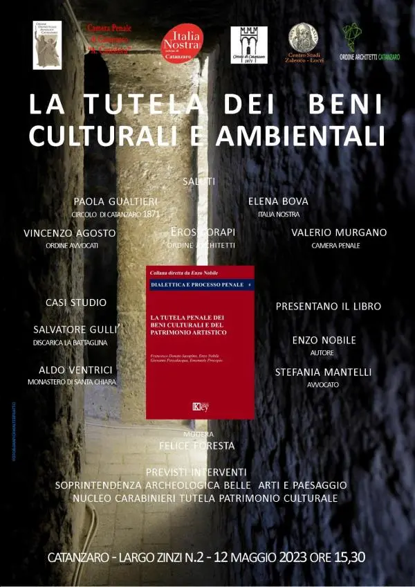 images Catanzaro, "La tutela penale dei beni culturali e del patrimonio artistico": il nuovo volume di Enzo Nobile 