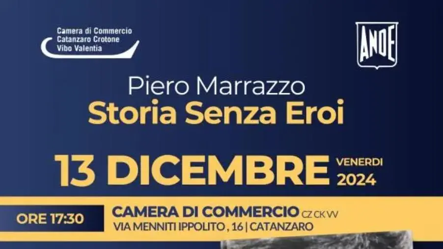 Il 13 dicembre alla CCIAA di Catanzaro l'Ande ospita Piero Marrazzo con "Storia senza eroi"

