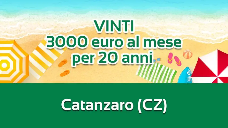 images La fortuna bacia Catanzaro: con 1 euro vince una rendita di 3.000 euro al mese per 20 anni  