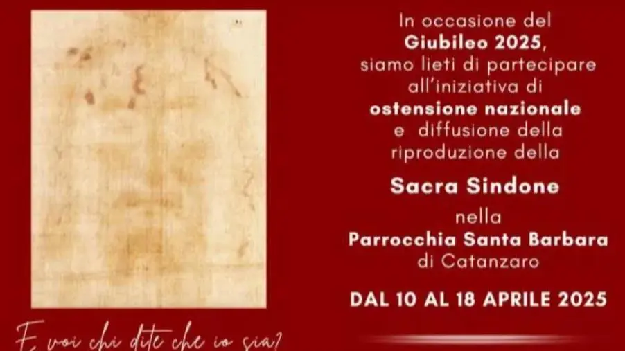 A Catanzaro l’ostensione della riproduzione fotografica della Sacra Sindone