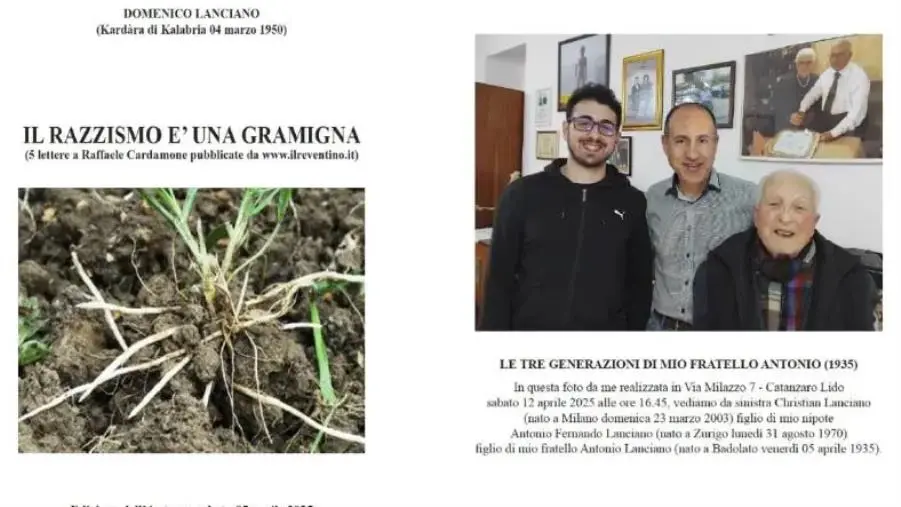 Lettera a Tito, Domenico Lanciano dona il suo opuscolo sul razzismo per il primo maggio 2025