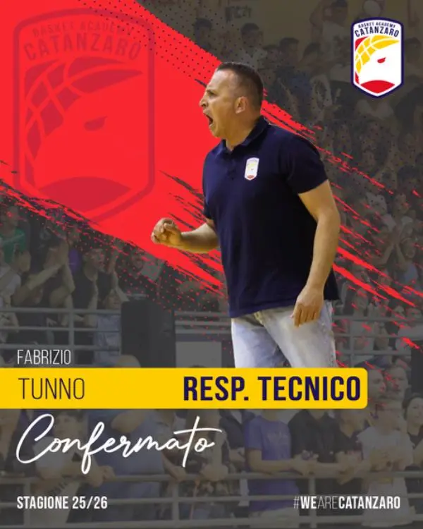 Fabrizio Tunno confermato Responsabile Tecnico della Basket Academy Catanzaro
per il prossimo triennio