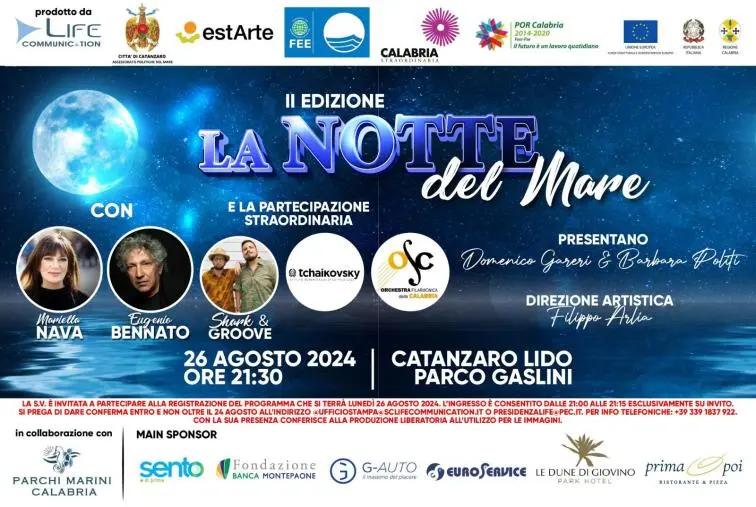 images "La Notte del Mare" torna il 26 agosto a Catanzaro, Iemma: "Evento per celebrare i valori di bandiera blu"