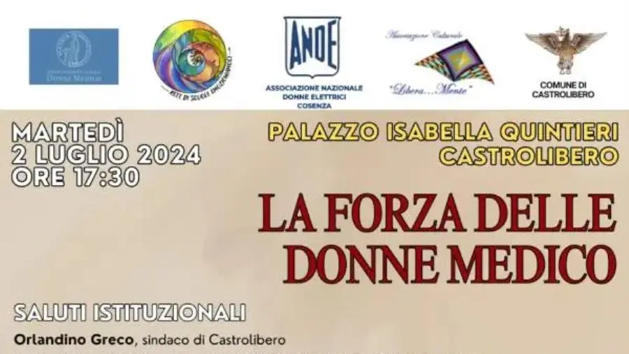 La forza delle donne medico, a Castrolibero un'iniziativa promossa da ANDE 