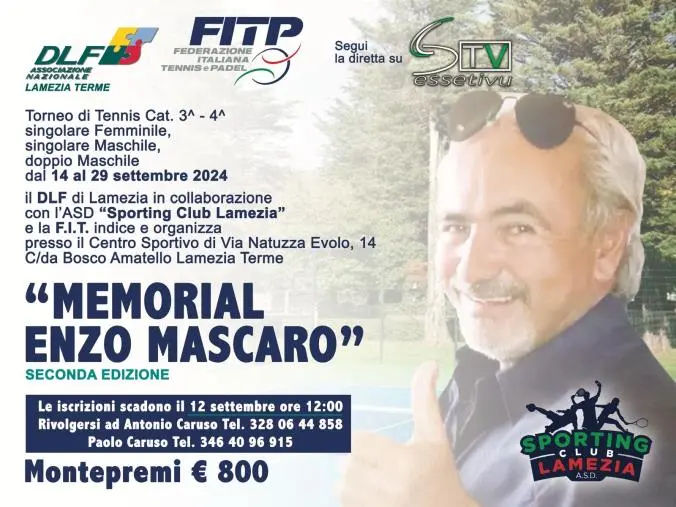 Tennis, a Lamezia il secondo torneo in memoria di Enzo Mascaro