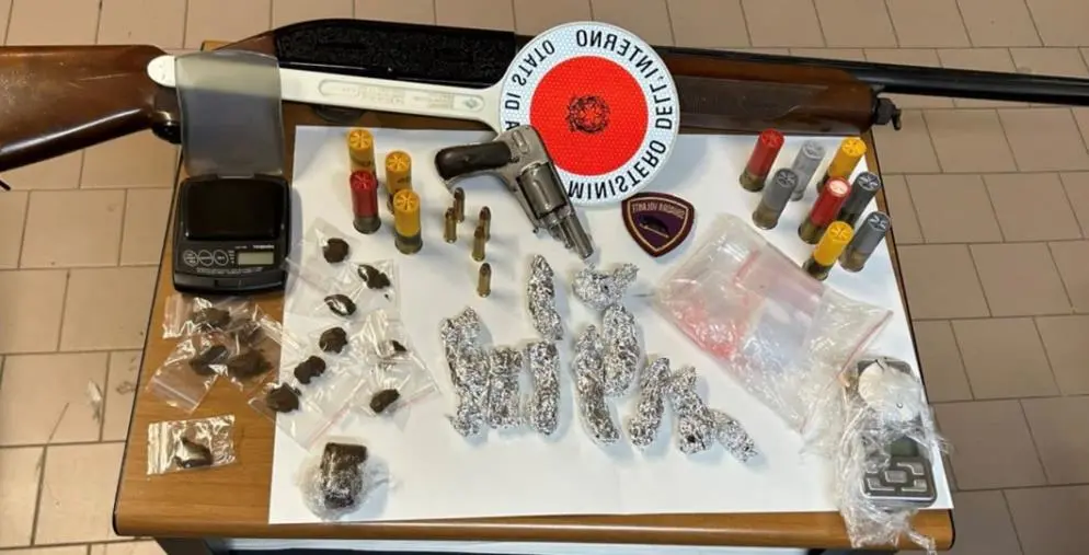 Crotone, in un condominio la Polizia trova droga, armi e munizioni 