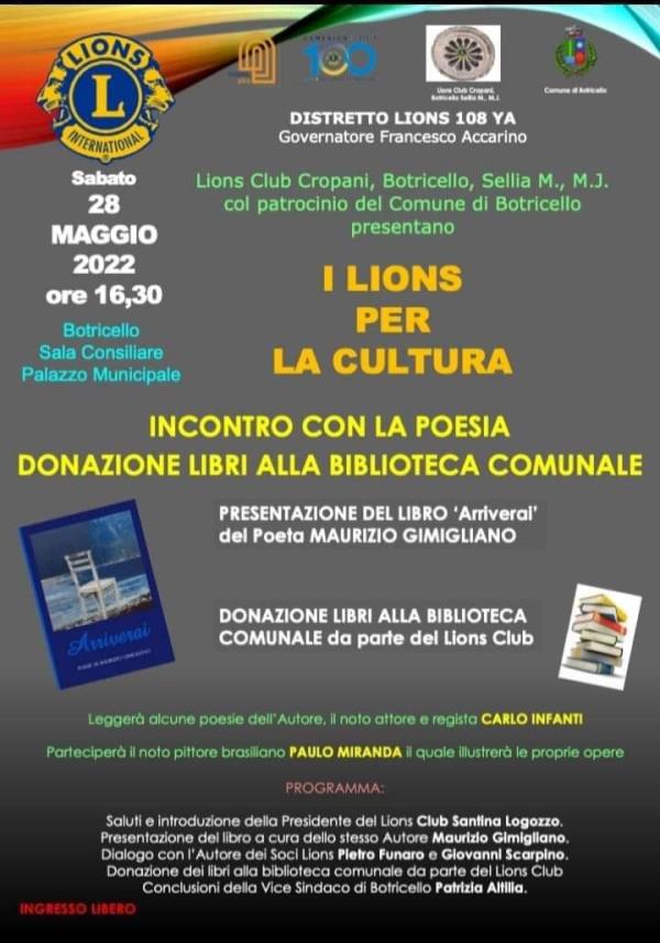 images I Lions per la cultura, domani a Botricello l'incontro con la poesia