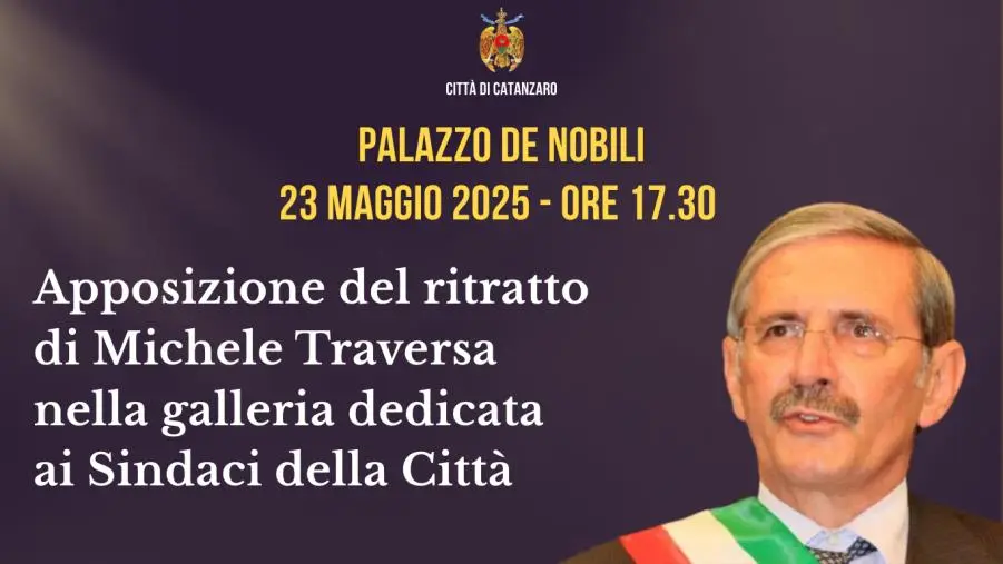 Il ritratto del già sindaco, Michele Traversa, da domani nella galleria comunale dedicata ai primi cittadini