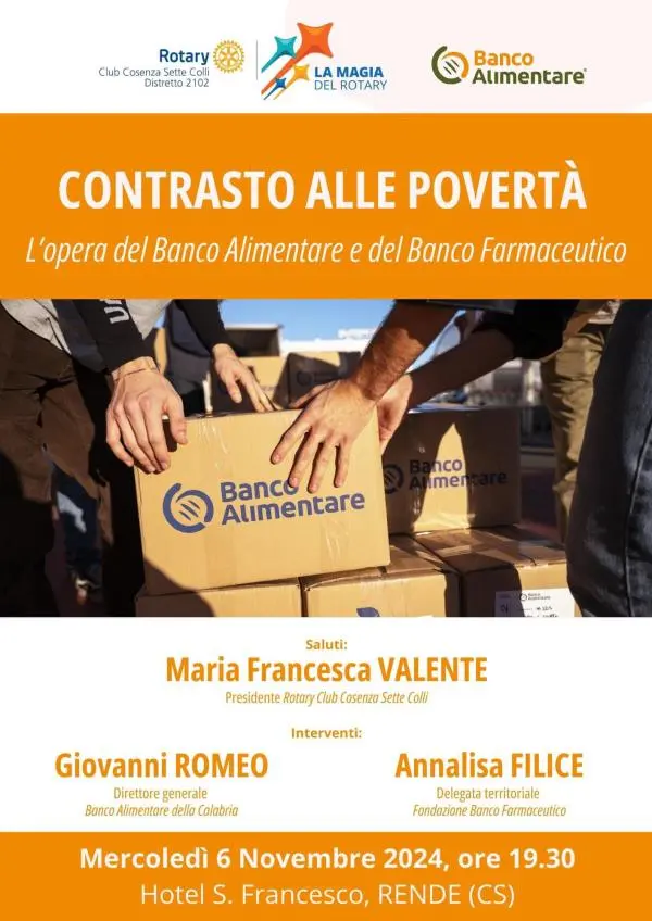 Il Rotary Club Cosenza Sette Colli aderisce alla Giornata nazionale della Colletta alimentare