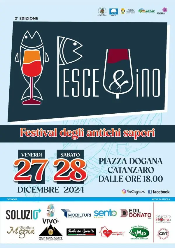 A Catanzaro il 27 e 28 dicembre torna "Pesce e Vino", il Festival degli antichi sapori a Lido 