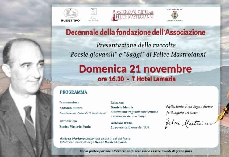 images Associazione “Felice Mastroianni”: domenica a Lamezia si celebra il decennale con gli inediti del Poeta