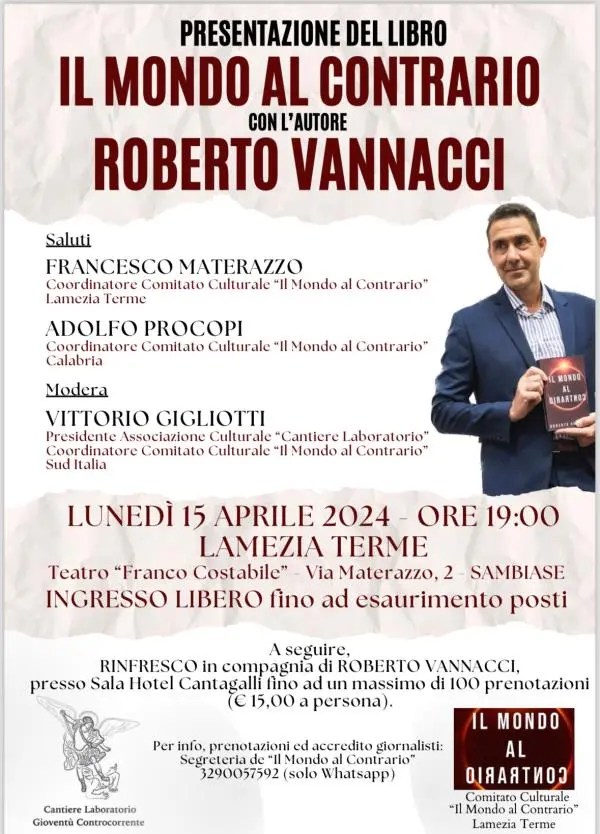 images Roberto Vannacci a Lamezia Terme: lunedì 15 aprile a Lamezia Terme