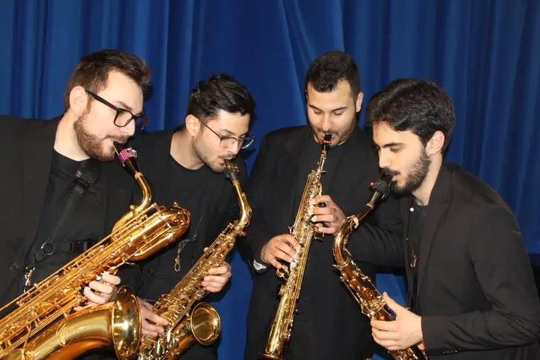 Concerto del Kritis Saxophone Quartet al salone della musica dell’Accademia Artea di Cosenza
