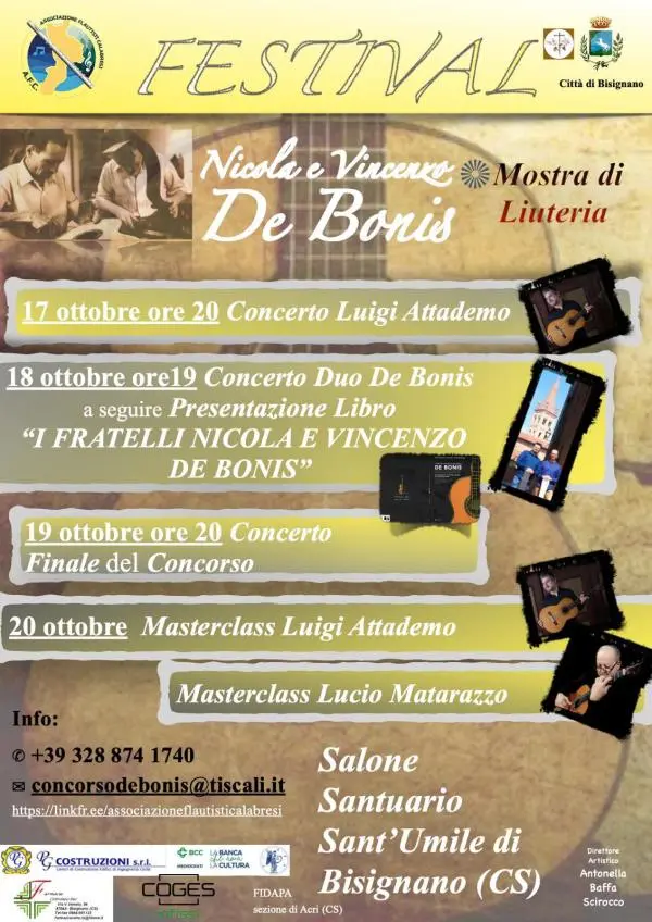 Bisignano celebra la chitarra con il 'Festival e Concorso internazionale Nicola e Vincenzo De Bonis'