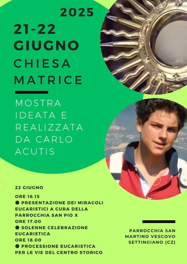 A Settingiano un grande evento per il Beato Carlo Acutis: appuntamento 21 e 22 giugno