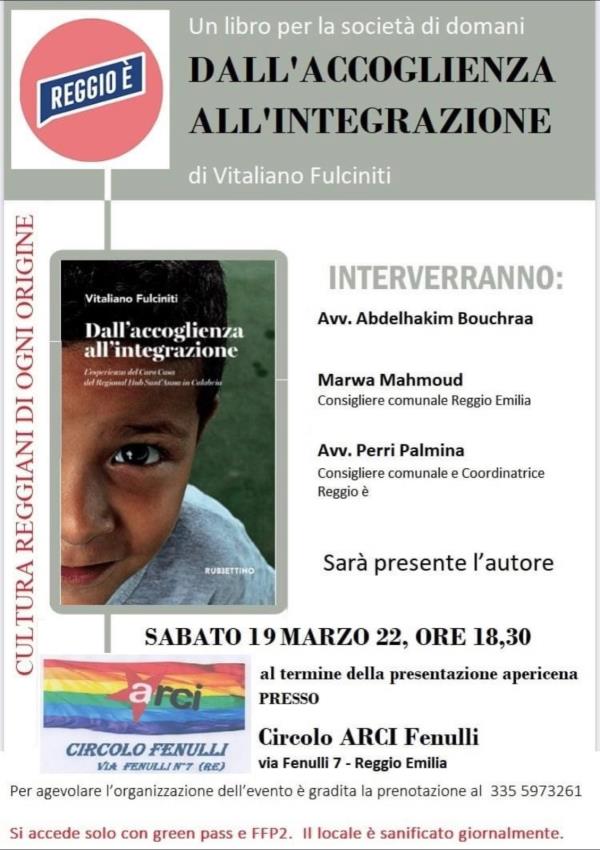 images "Dall'accoglienza all'integrazione ", il libro di Vitaliano Fulciniti sarà presentato a Reggio Emilia