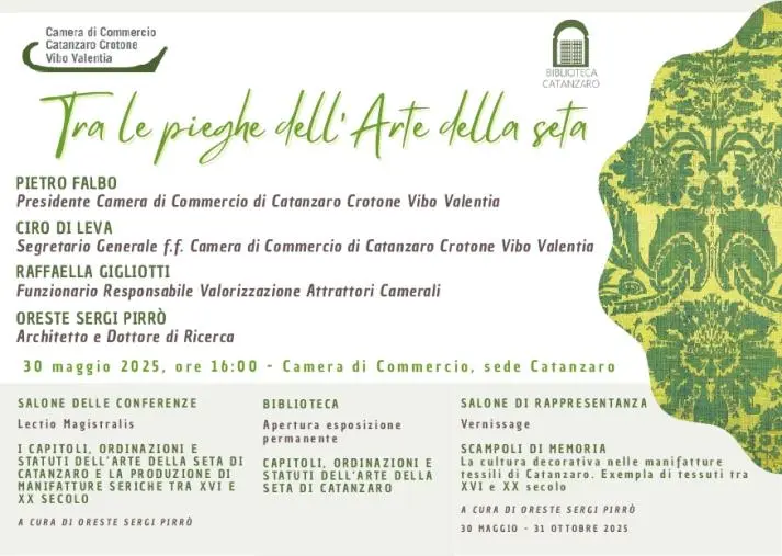 images "Tra le pieghe dell'arte della seta", a Catanzaro un nuovo prestigioso evento della CCIAA 