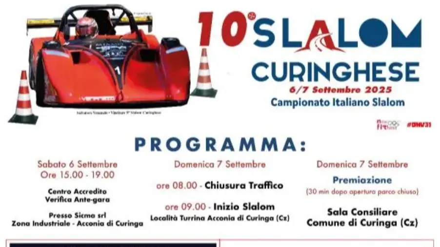 Tutto pronto a Curinga per la 10ª edizione dello Slalom Curinghese