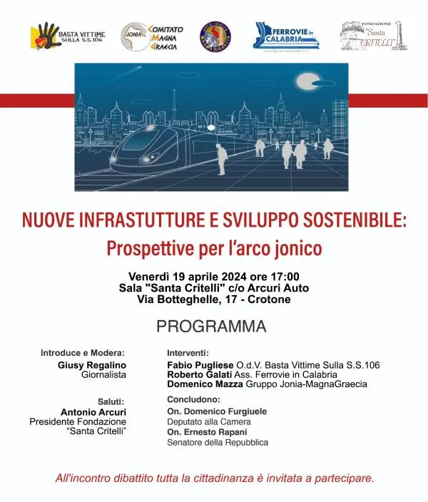 Nuove infrastrutture e sviluppo sostenibile, prospettive per l'Arco Jonico: a Crotone un dibattito pubblico