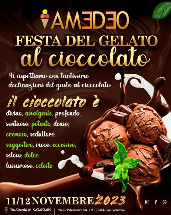 images Catanzaro, nelle gelaterie Amedeo sabato 11 e domenica 12 è Festa del cioccolato 