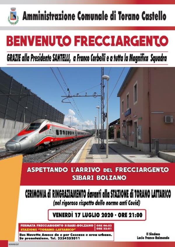 images Alta velocità. Domani la prima fermata del Frecciargento alla stazione di Torano. Corbelli: "Una grande conquista civile" 