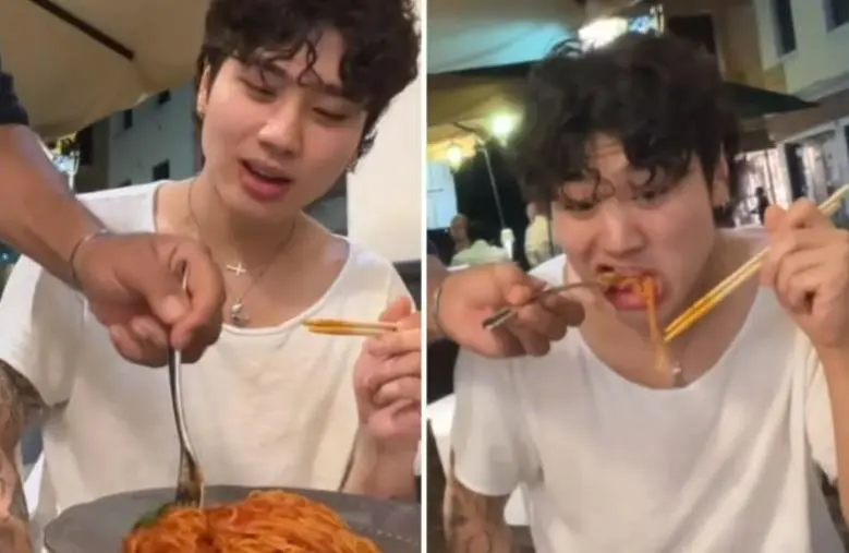 Tiktoker mangia gli spaghetti con le bacchette a Cosenza, il cameriere: "Non sei in Cina" 