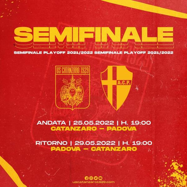 images Semifinali playoff, Catanzaro-Padova e ritorno si giocheranno alle 19