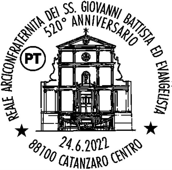 images A Catanzaro un annullo per i 520 anni dell’Arciconfraternita dei Santi Giovanni e Battista evangelista 