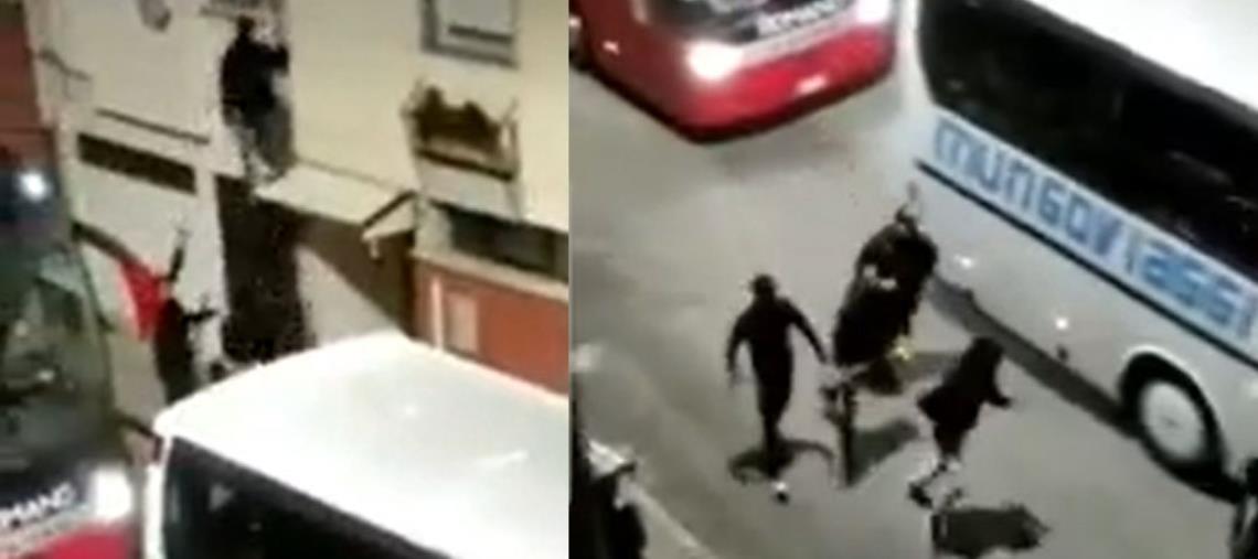 images Calcio violento, assalto dei tifosi del Crotone ai balconi per rubare una sciarpa