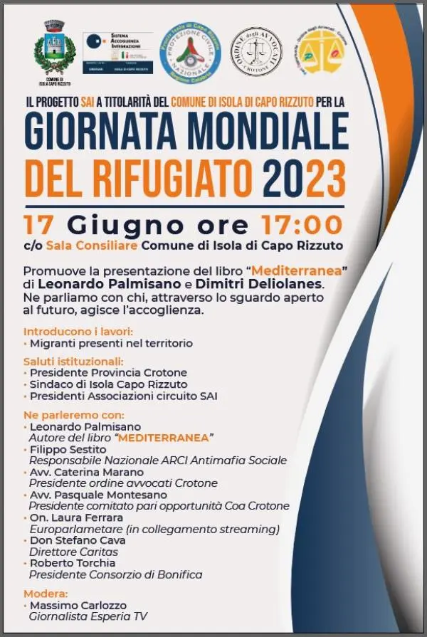 Giornata mondiale del Rifugiato, sabato 17 giugno ad Isola Capo Rizzuto il Progetto SAI 