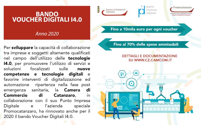 images “Bando Voucher Digitali I4.0”, pubblicato dalla Camera di Commercio di Catanzaro l’avviso per l’edizione 2020