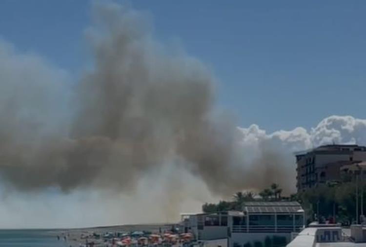 Catanzaro. Incendio fra il quartiere Lido e Borgia: canadair in azione
