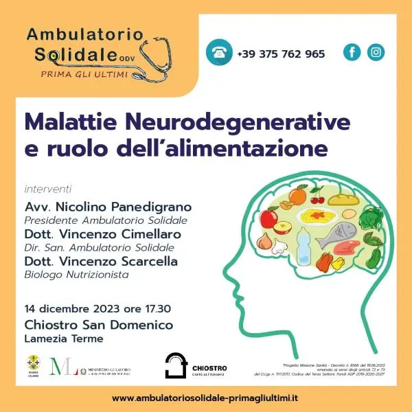 images “Malattie neurodegenerative e ruolo dell’alimentazione”: a Lamezia il 14 dicembre il dibattito