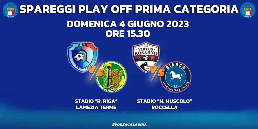 images Prima Categoria, domenica 4 giugno a Catanzaro i 2 spareggi per la promozione

