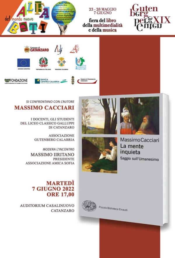 images Fiera del libro "Gutenberg", domani a Catanzaro l'incontro con il filosofo Massimo Cacciari 