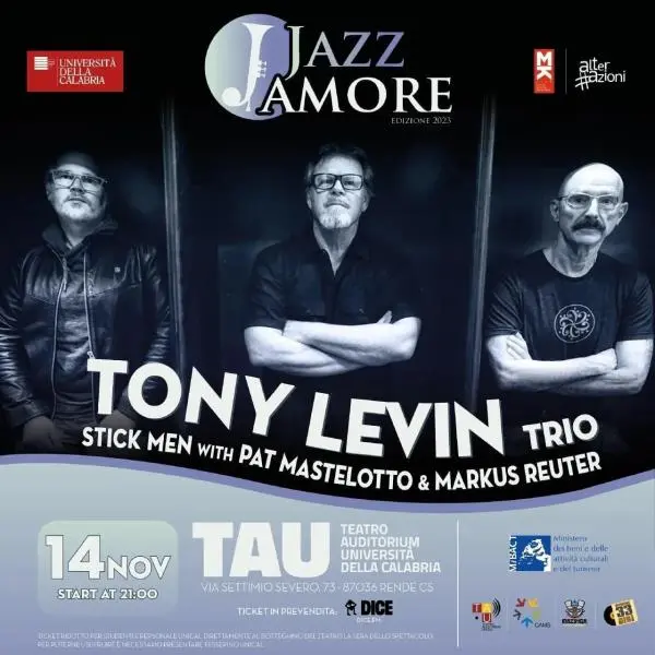 images Il mito dei King Crimson rivive con JazzAmore: il 14 novembre all’Unical l’unica data live del Tony Levin Trio per la prima volta in Calabria