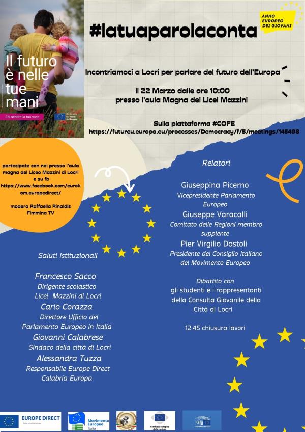 images #Latuaparolaconta: a Locri il 22 marzo l'evento di Europe Direct Calabria 